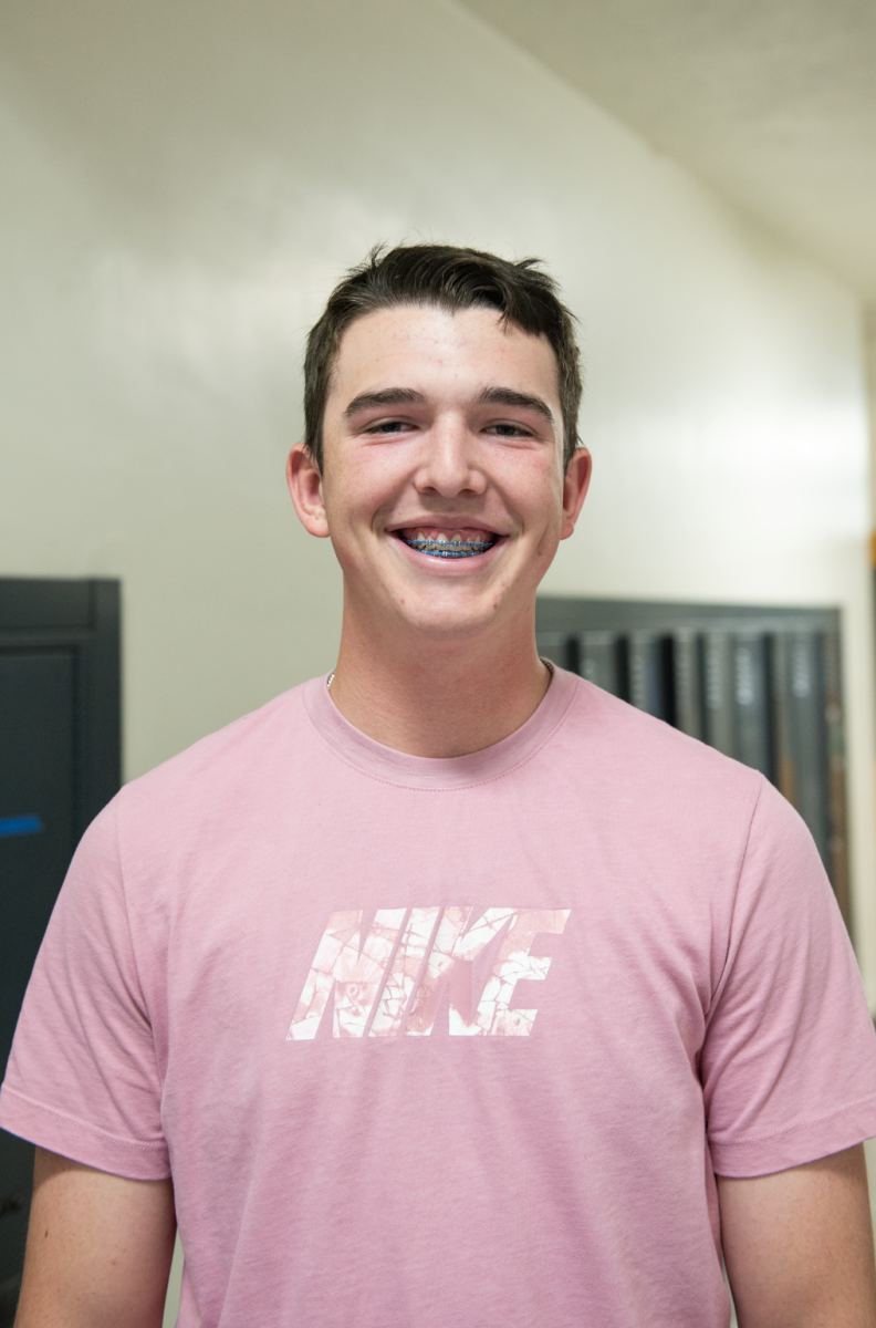 10.24.24 Sophomore Zach McDonald dressed in pink to support the fight against breast cancer. 